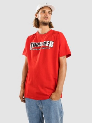 Blue and hotsell red thrasher shirt